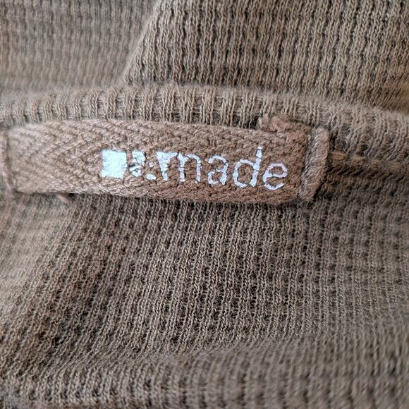 Y2K Thermal Long Sleeve Top S Olive Green Scoop Buttons Knit Twilightcore Elena - Picture 7 of 9